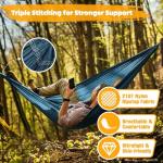 NATUREFUN Ultra-Light Travel Camping Hammock | 300kg Load Capacity,(275 x 140 cm) Breathable,Quick-Drying Parachute Nylon | 2 x Premium Carabiners,2 x Nylon Slings Included | Outdoor Indoor Garden