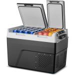 Feelfunn 12 Volt Refrigerator Car Fridge - 61QT(58L) Dual Zone Electric Cooler, Car Refrigerator -4℉~68℉, Portable Refrigerator 12/24V DC 100-240V AC, Portable Freezer for Travel Camping RV Home