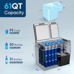 Feelfunn 12 Volt Refrigerator Car Fridge - 61QT(58L) Dual Zone Electric Cooler, Car Refrigerator -4℉~68℉, Portable Refrigerator 12/24V DC 100-240V AC, Portable Freezer for Travel Camping RV Home
