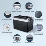 Feelfunn 12 Volt Refrigerator Car Fridge - 61QT(58L) Dual Zone Electric Cooler, Car Refrigerator -4℉~68℉, Portable Refrigerator 12/24V DC 100-240V AC, Portable Freezer for Travel Camping RV Home