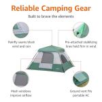 Amazon Basics 6-Person Instant Camping Tent with Rainfly, Weather-Resistant, Quick Setup, Green