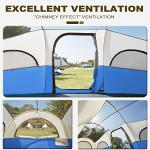 GoHimal 8 Person Tent for Camping, Waterproof Windproof Family Tent with Rainfly, Divided Curtain Design for Privacy Space, Portable with Carry Bag