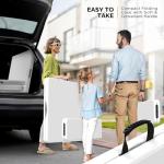 VINGLI Picnic Table Set with 2 Benches, 6 Feet Camping Table Chair Set,3-Piece Folding Furniture for Indoor or Outdoor Use, Smooth Tabletop, White