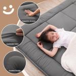 WhatsBedding Japanese Floor Mattress Futon Mattress 3" Grey Tatami Mat Shredded Memory Foam Filled Sleeping Pad, Foldable & Portable Roll Up Lounger Camping Bed for Kids and Adult,Twin Size 39"x 80"