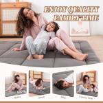 WhatsBedding Japanese Floor Mattress Futon Mattress 3" Grey Tatami Mat Shredded Memory Foam Filled Sleeping Pad, Foldable & Portable Roll Up Lounger Camping Bed for Kids and Adult,Twin Size 39"x 80"
