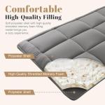 WhatsBedding Japanese Floor Mattress Futon Mattress 3" Grey Tatami Mat Shredded Memory Foam Filled Sleeping Pad, Foldable & Portable Roll Up Lounger Camping Bed for Kids and Adult,Twin Size 39"x 80"