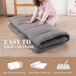 WhatsBedding Japanese Floor Mattress Futon Mattress 3" Grey Tatami Mat Shredded Memory Foam Filled Sleeping Pad, Foldable & Portable Roll Up Lounger Camping Bed for Kids and Adult,Twin Size 39"x 80"