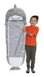 Happy Nappers: Pillow & Sleepy Sack Medium - Grey Shark - 54 x 20inches, 2-in-1:Plush Animal Opens Into Sleeping Bag, Soft Play & Nap Character, Kids 3 and up