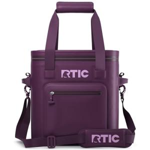 RTIC 20 Can Ultra-Tough Soft Cooler Pro, Leakproof Cooler, Waterproof Zipper, Plum