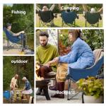 Colegence Oversized XL Padded Camping Chair Wide Heavy Duty Lawn Chairs Support 450 LBS Portable Folding Gaint Camp Chair with Side Pocket Cup Holder for Outdoor Outside Sports Baseball-Black&Grey