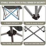 Colegence Oversized XL Padded Camping Chair Wide Heavy Duty Lawn Chairs Support 450 LBS Portable Folding Gaint Camp Chair with Side Pocket Cup Holder for Outdoor Outside Sports Baseball-Black&Grey