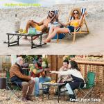 Titanker Folding Camping Table Small 2ft, Small Camp Table Portable with 50% Extra Space, Folding Picnic Table, Portable Beach Tables, Car Camping Essentials, Aluminum Light Solid