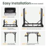 Titanker Folding Camping Table Small 2ft, Small Camp Table Portable with 50% Extra Space, Folding Picnic Table, Portable Beach Tables, Car Camping Essentials, Aluminum Light Solid