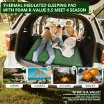 HiiPeak Memory Sleeping Pad, Compact Thick Foam Sleeping Mats with Pillow, 9.5 R-Value Insulated Camping Mattress Pad, Easy Inflate & Deflate, Inflatable Sleep Mat for Backpacking Hiking Car Tent