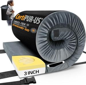 CYMULA Camping Mattress Pad Sleeping Mat, Portable Roll Up Mattress for Adults Camping, Bed Pads for Sleeping, Guest Beding for Sleepover Car Bed with Travel Bag