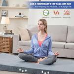 CYMULA Camping Mattress Pad Sleeping Mat, Portable Roll Up Mattress for Adults Camping, Bed Pads for Sleeping, Guest Beding for Sleepover Car Bed with Travel Bag