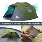 6 Person Easy Pop Up Tents for Camping - AYAMAYA Double Layer Waterproof Instant Tent with Vestibule & Porch, Large Size Family Automatic Setup 4-6 People Hiking (Poles Included)