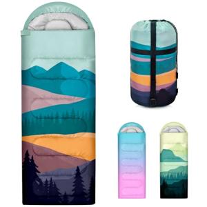 Sleeping Bags for Adults, 3 Seasons Warm & Cold Weather Waterproof Lightweight Backpacking Camping Sleeping Bag for Indoor Outdoor Camping Hiking Traveling, Camping Gear Equipment