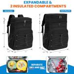 ADDIMOR Expandable Cooler Backpack - 35 Cans Insulated Backpack Cooler for Men & Women, Portable 2 Leak Proof Compartments Coolers Bag for Picnic, Lunch, Hiking, BBQ Camping and Beach
