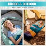 Sleeping Bags for Adults, 3 Seasons Warm & Cold Weather Waterproof Lightweight Backpacking Camping Sleeping Bag for Indoor Outdoor Camping Hiking Traveling, Camping Gear Equipment