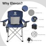 Elevon Folding Camping Chairs, Portable Outdoor Beach Chair for Adults with Carry Bag & Cup Holder, Foldable Lawn Chair with Mesh Backrest for Camp Fishing Hiking Travel Picnic Sports, Navy Blue