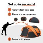 EchoSmile Instant Pop Up Camping Tent, 2/4/6 Person, Easy Setup Tent, Water Resistant Dome, Portable with Carry Bag