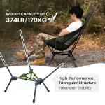 OneTigris Tigerblade High Back Camping Chair with Pillow Design, Comfortable Widened Seat Folding Chair