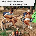 Elevon Folding Camping Chairs, Portable Outdoor Beach Chair for Adults with Carry Bag & Cup Holder, Foldable Lawn Chair with Mesh Backrest for Camp Fishing Hiking Travel Picnic Sports, Navy Blue