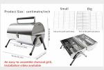 Upgraded Rust-Resistant Premium Stainless Steel Portable Charcoal Grill, Dual Large Grilling Zones,Easy-to-Assemble Outdoor Small Grill for Backyard,Patio,Travel&Camping,Foldable Tailgate Compact BBQ