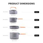 Fire-Maple Feast 4 Camping Cookware Kit Outdoor Cookware Set with Pots, Kettle, Saucepans and Spatula for Hiking Fishing Picnic