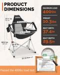 KingCamp Hammock Camping Chair, Aluminum Alloy Adjustable Back Swinging Folding Rocking Chair with Headrest & Cup Holder for Outdoor, Travel, Sport, Games, Lawn, Concerts, Backyard (Black)