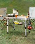 Sportneer Camping Table: Adjustable Height Small Folding Table 23.6" L x 15.7" W 2 Height with Mesh Layer - Compact & Portable Camping Essentials for Outdoor Camp Garden Picnic BBQ Dining Cooking