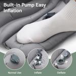 TANSTRIDER Double Sleeping Pad for Camping,Self Inflating Sleeping Mat with Pillow and Built-in Foot Pump 4-Season Backpacking Adult Form Pads for Camp/Travel/Tent/Hiking