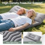 TANSTRIDER Double Sleeping Pad for Camping,Self Inflating Sleeping Mat with Pillow and Built-in Foot Pump 4-Season Backpacking Adult Form Pads for Camp/Travel/Tent/Hiking