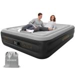 Air Mattress Queen with Built in Pump,18'' Inflatable Mattress 2 Mins Self-Inflation/Deflation,Thicker Blow up Mattress Leak-Proof,Flocked Top Air Bed with Storage Bag for Home, Camping & Guests