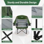 Youtanic Oversized Camping Chair, Portable Folding Camping Chairs with Side Pocket, Cup Holder and Carry Bag, Heavy Duty Outdoor Camping Chairs for Adults, Fishing, Sports, Trip, up to 400lbs, Style 7