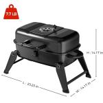 MASTER COOK Portable Charcoal Grill, Foldable Lightweight BBQ Grill with Adjustable Air Vent and 330 sq.in. Cooking Area Outdoor RV, Camping, Patio, Tailgating, Travel
