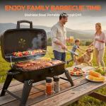 MASTER COOK Portable Charcoal Grill, Foldable Lightweight BBQ Grill with Adjustable Air Vent and 330 sq.in. Cooking Area Outdoor RV, Camping, Patio, Tailgating, Travel