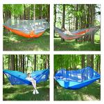 LFL Camping Hammock with Mosquito Net, Hammocks with 13ft Tree Straps Carabiners, Automatic Quick Open Outdoor Portable Hammock, Nylon Parachute Material Outside Hammocks (Orange)