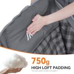 Huskfirm 2 Pack Camping Chairs Oversized Padded Camping Chair Heavy-Duty Foldable Camping Chairs with Cup Holder and Cooler Bag Portable Lawn Chair for Sports Outdoors-Support 450LBS, Grey