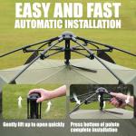 Hewolf 2/3/4 Person Camping Tent - Instant Pop Up Waterproof 2 Doors Tent with Easy Setup | 3-Season Hexagonal Dome Design for Family, Hiking & Traveling (Green)