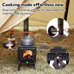 Huskfirm Wood Burning Stove,Tent Stove for Heating,Folding Portable Wood Stove for Tent,Cooking,Courtyard,Camping Stove include Chimney Pipes and Spark Arrestor, Black-LOGO