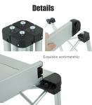 iClimb Lightweight Stable Alu. Folding Square Table Roll Up Top with Carry Bag for Camping Picnic Backyards BBQ Camp Kitchen (Nature, S)