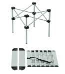 iClimb Lightweight Stable Alu. Folding Square Table Roll Up Top with Carry Bag for Camping Picnic Backyards BBQ Camp Kitchen (Nature, S)