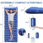 Hualonger Camping Sleeping Pad,5.5" Extra Thick Inflatable Sleeping Pads with Pillow Built-in Foot Pump Sleeping Mat Compact for Camping, Backpacking, Hiking,Traveling Tent
