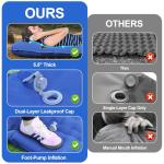 Hualonger Camping Sleeping Pad,5.5" Extra Thick Inflatable Sleeping Pads with Pillow Built-in Foot Pump Sleeping Mat Compact for Camping, Backpacking, Hiking,Traveling Tent