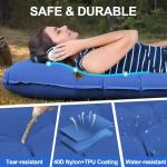 Hualonger Camping Sleeping Pad,5.5" Extra Thick Inflatable Sleeping Pads with Pillow Built-in Foot Pump Sleeping Mat Compact for Camping, Backpacking, Hiking,Traveling Tent
