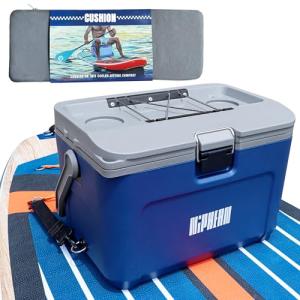 Niphean 4-Layer Insulated Paddle Board Cooler Box - 60 Hours Ice Retention, Convertible Seat on Paddle Board with D-Ring, 15-Liter Rigid Kayak Cooler for Camping, Beach, Kayaking-Sup Accessories