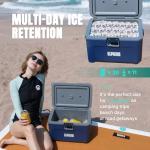 Niphean 4-Layer Insulated Paddle Board Cooler Box - 60 Hours Ice Retention, Convertible Seat on Paddle Board with D-Ring, 15-Liter Rigid Kayak Cooler for Camping, Beach, Kayaking-Sup Accessories