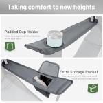 TIMBER RIDGE Oversized Folding Camping Chair for Adults, Support 550 LBS Heavy Duty with Cup Holder Side Pocket for Camping, Lawn, Picnic, 2 Pack(Grey)